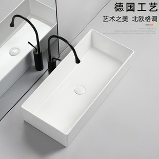 酒店洗漱大小尺寸台上p盆洗手盆窄边长方形小尺寸陶瓷洗脸家用阳