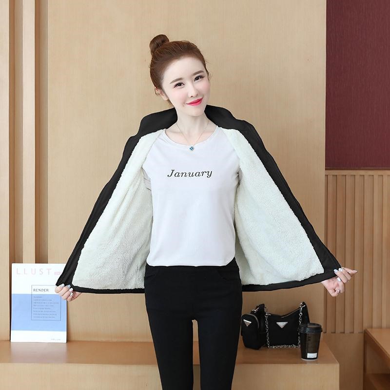 小个子罩衣女加绒加厚新款秋冬季女士短款干活穿的衣202Z3工作服