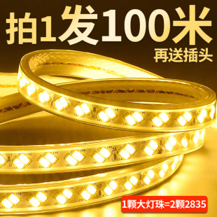 led灯带条三色变色家用客厅吊顶装 100米装 饰室外超R亮户外防水220