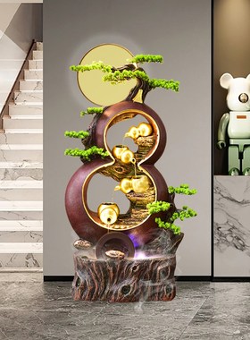 假山喷泉葫芦循环流水生财风水y轮落地摆件客厅办公室阳台家居饰