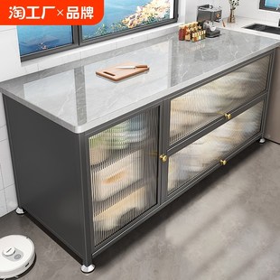 厨房家用置物架子落地多r层多功能放微波炉收纳餐边组合储物橱柜