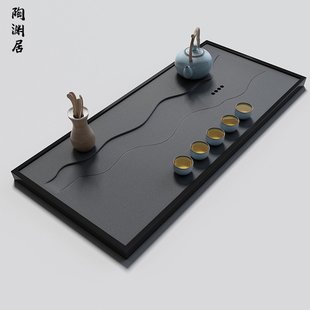 茶台茶海托盘嵌入式 工厂天然c乌金石茶盘家用简约F中式