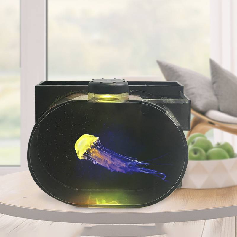 椭圆形桌面专业小水母缸鱼缸赤月海月大西洋水母小型观赏水母缸