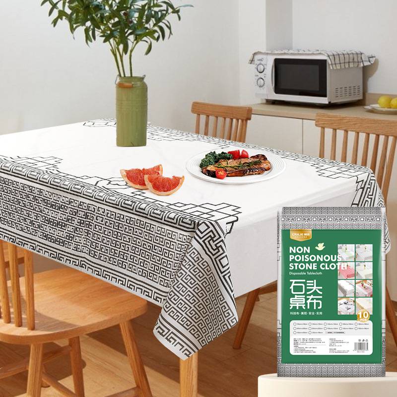 一次性桌布 加厚防水防油石头布餐桌布派对餐饮饭店酒店台布