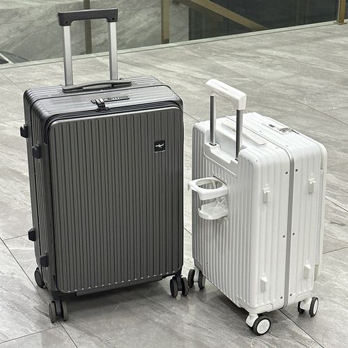 侧开盖铝框行李箱多功能登机箱20寸万向轮拉杆箱24旅行箱男女PC