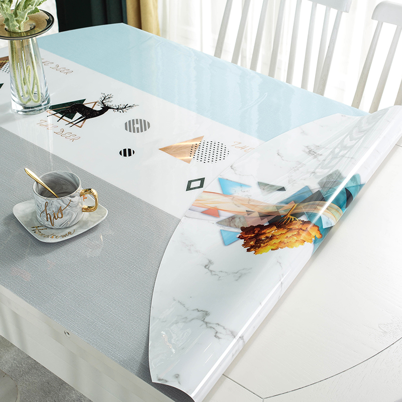 椭圆形餐桌布桌子垫餐桌垫桌布防水防油免洗防烫软pvc玻璃高级感