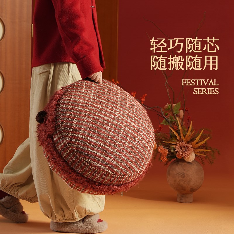 客厅坐墩新年f喜庆榻榻米坐垫冬季地上坐垫子懒人沙发坐墩地毯蒲