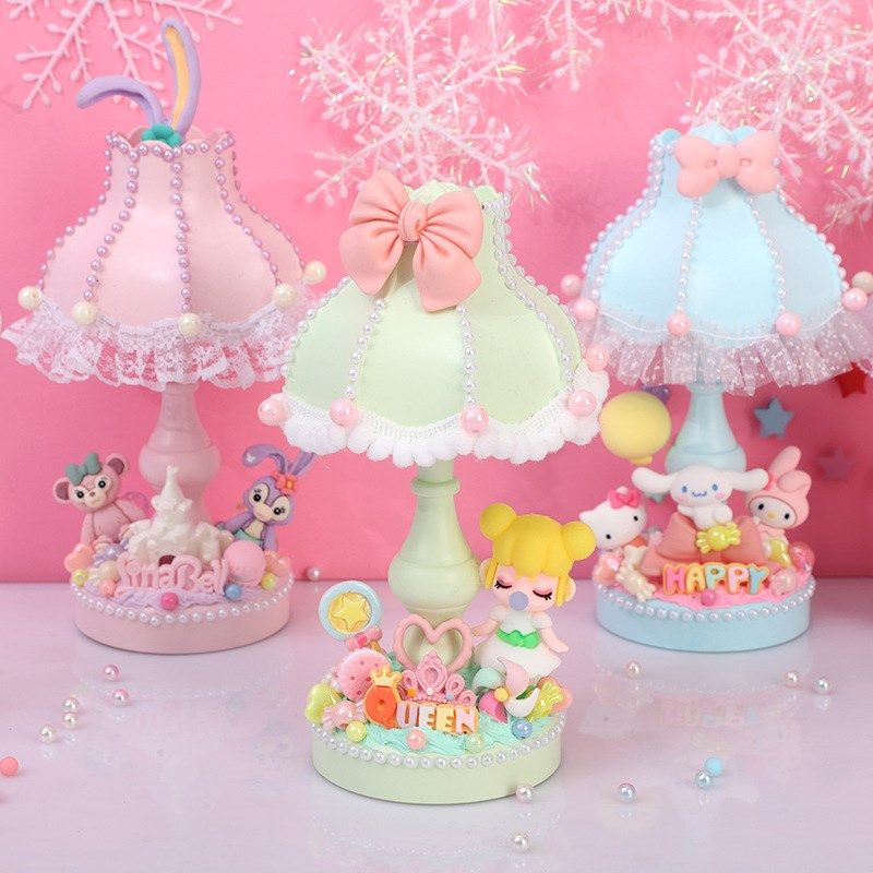 奶油胶diy小台灯复古小夜灯创意手工制作卡通饰品装饰品女孩玩具,玩具/童车/益智/积木/模型,手工创意粘贴类,淘宝优惠券,粉丝福利购,淘宝优惠卷