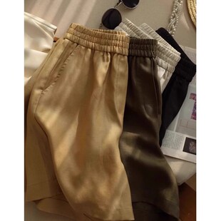 亚麻短裤2025夏季大码凉爽透气宽松休闲百搭显瘦A字阔腿五分裤女