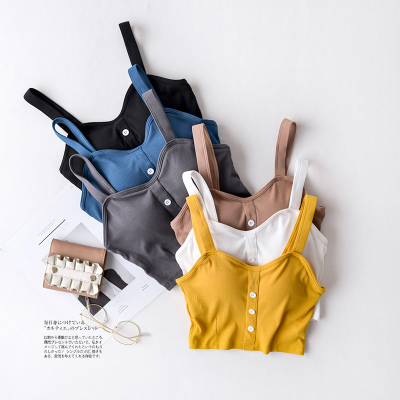 美背内衣女免文胸一体式带胸垫吊带背心内搭夏R季短款打底抹胸裹