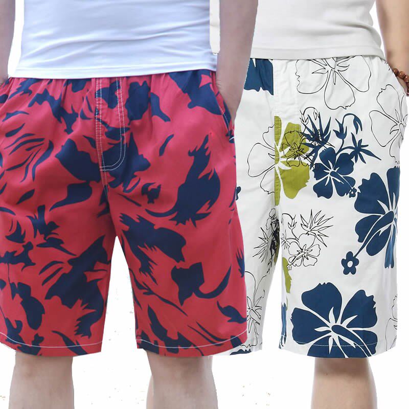 夏季大码沙滩裤纯棉五分短裤宽松男居家运动大裤头休闲大裤衩薄款