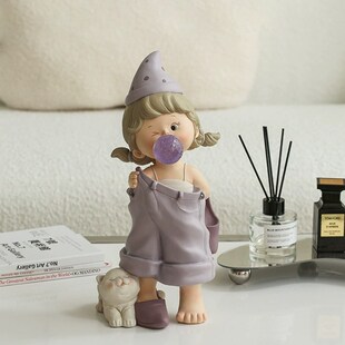 轻奢高级感小女孩摆件书房装w饰卧室客厅电视柜家居氛围装饰品摆