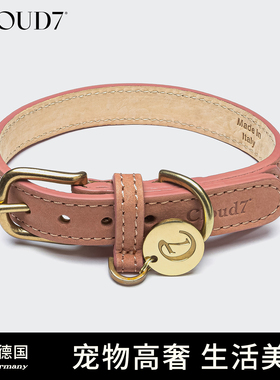 德国cloud7蒂尔加滕真皮进口狗狗项圈中小大型犬狗脖套宠物牵引绳