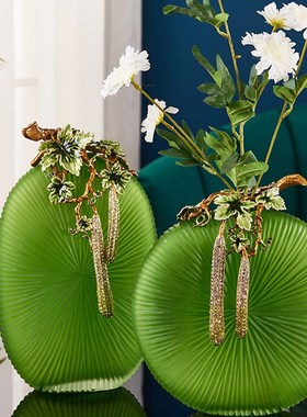 珐琅彩玻璃花瓶客厅酒柜电视柜玄关别墅插花器高档艺术餐桌装饰品