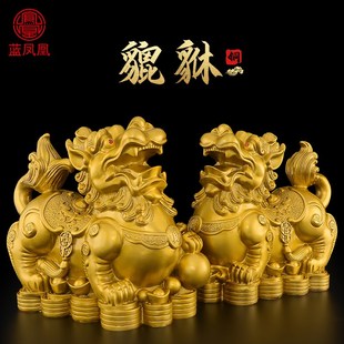 铜貔貅一对大号入户皮丘铜制貔恘客厅招办公室商铺财业礼品