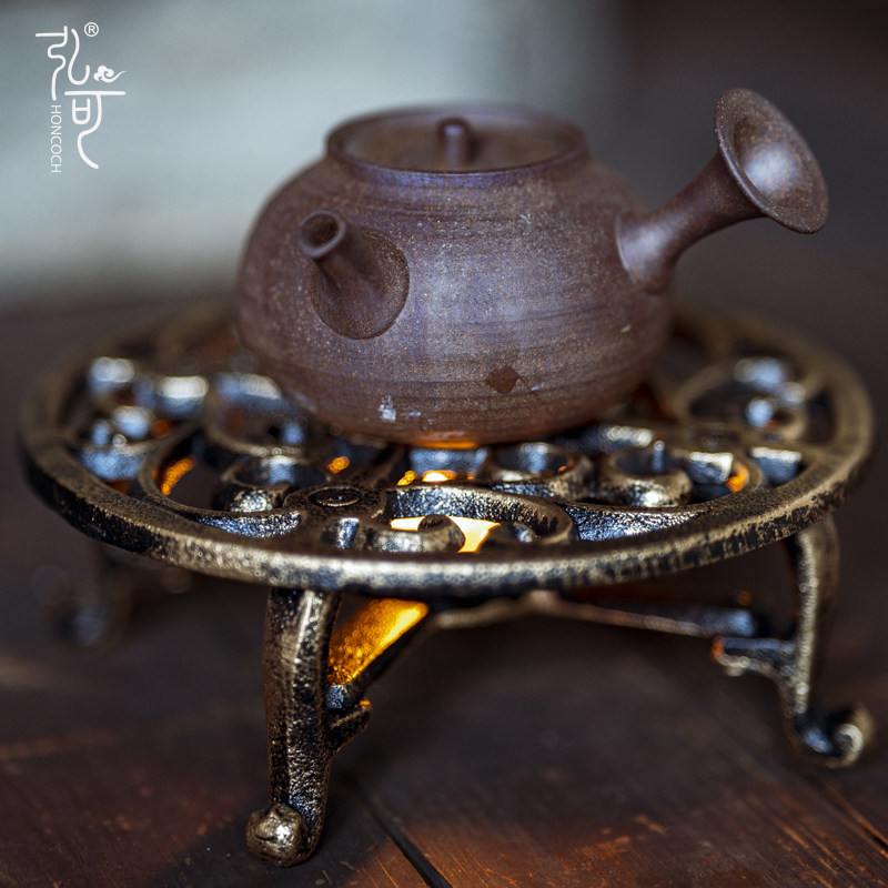 弘手工铸铁复古创意茶壶蜡烛煮茶炉加热底座茶暖茶小温茶器具