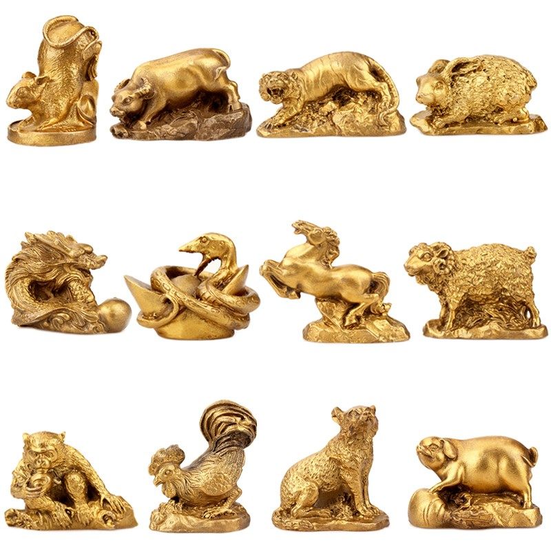 黄铜十二生肖家居 大小号铜鼠铜牛虎兔龙蛇马羊猴鸡狗猪属相,家居饰品,装饰摆件,淘宝优惠券,粉丝福利购,淘宝优惠卷