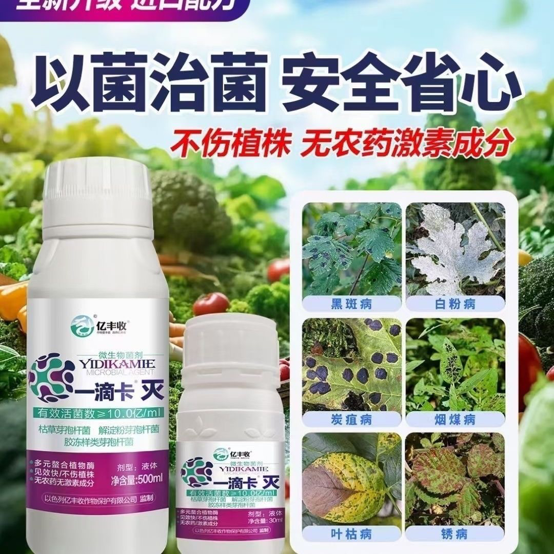正品一滴卡灭微生物菌剂真菌细菌病毒病白粉霜霉病炭疽叶斑灰霉
