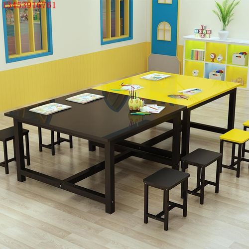 培训班绘画桌美术桌幼儿园画室儿童桌小学生书法辅导补习课桌椅