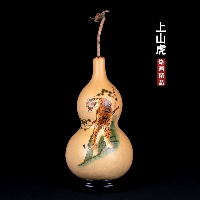 葫仙精选天然大葫芦非遗烙画雕刻针画墨刻工艺品家居玄关