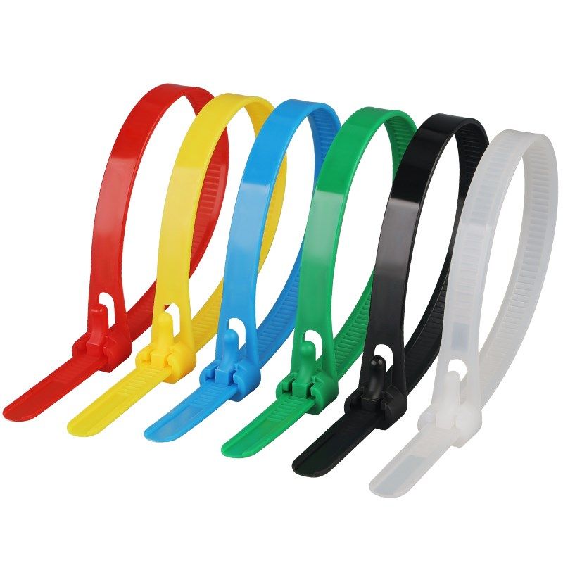 彩色退式尼龙扎带松式塑料固定卡扣捆绑带重复使用扎带一斤