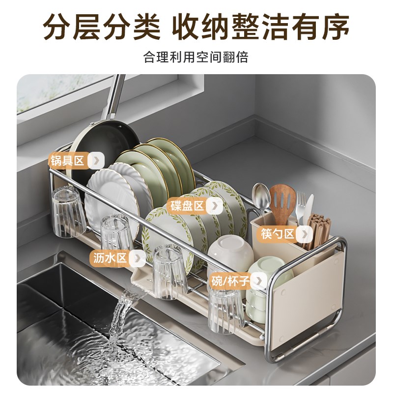 厨房碗架沥水架碗柜置物架家用台面多功能放碗盘碗筷碗碟收纳架盒