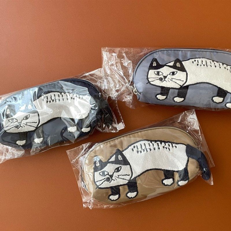 猫咪法斗刺绣眼镜袋收纳