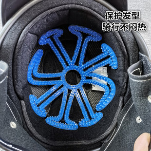 电动机车安全帽内衬垫不压头发防压发型隔热O矽胶半盔透气夏季通