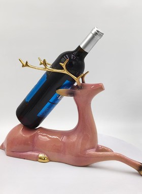 全铜奢华红酒架餐桌装饰品客厅纯铜酒柜摆件家居金属轻奢酒托送礼