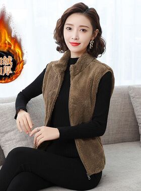 女士摇粒绒马甲冬季女款2024新款秋冬高级感加绒外穿冬天保暖厂家