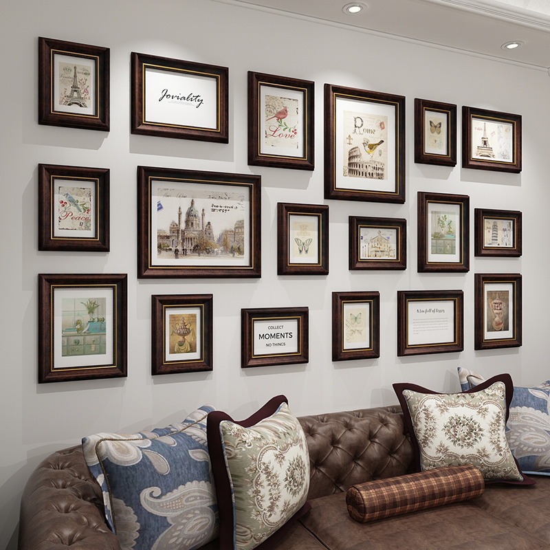相框摆台照片组合框架复古创意照片墙加洗照片客厅卧室装饰背景墙