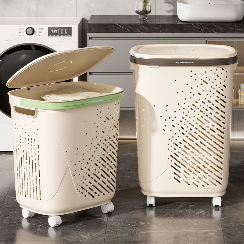 脏衣篓家用带轮卫生间浴室大号脏衣篮放脏衣服收纳筐大容量洗衣篮