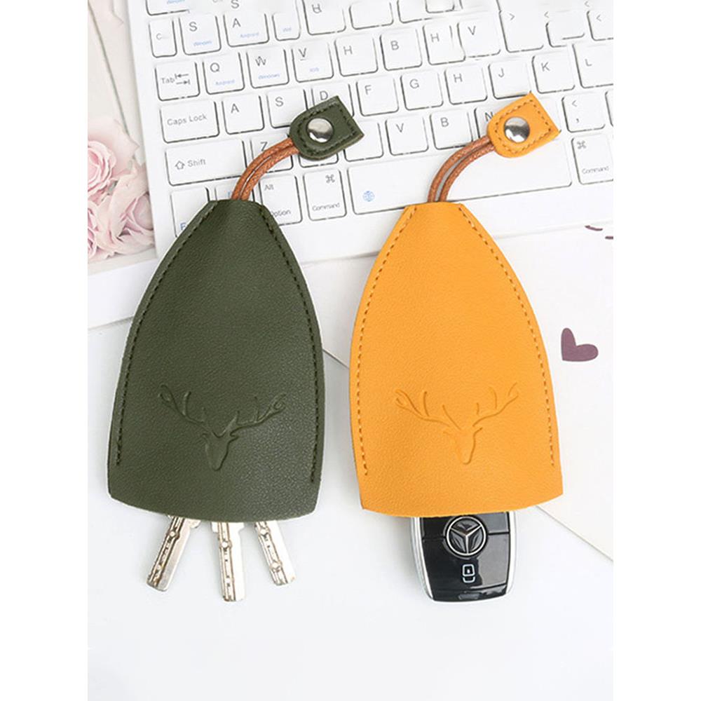 钥匙包绿色新款家用钥匙收纳皮套迷你小包收纳包电动车汽车锁匙套