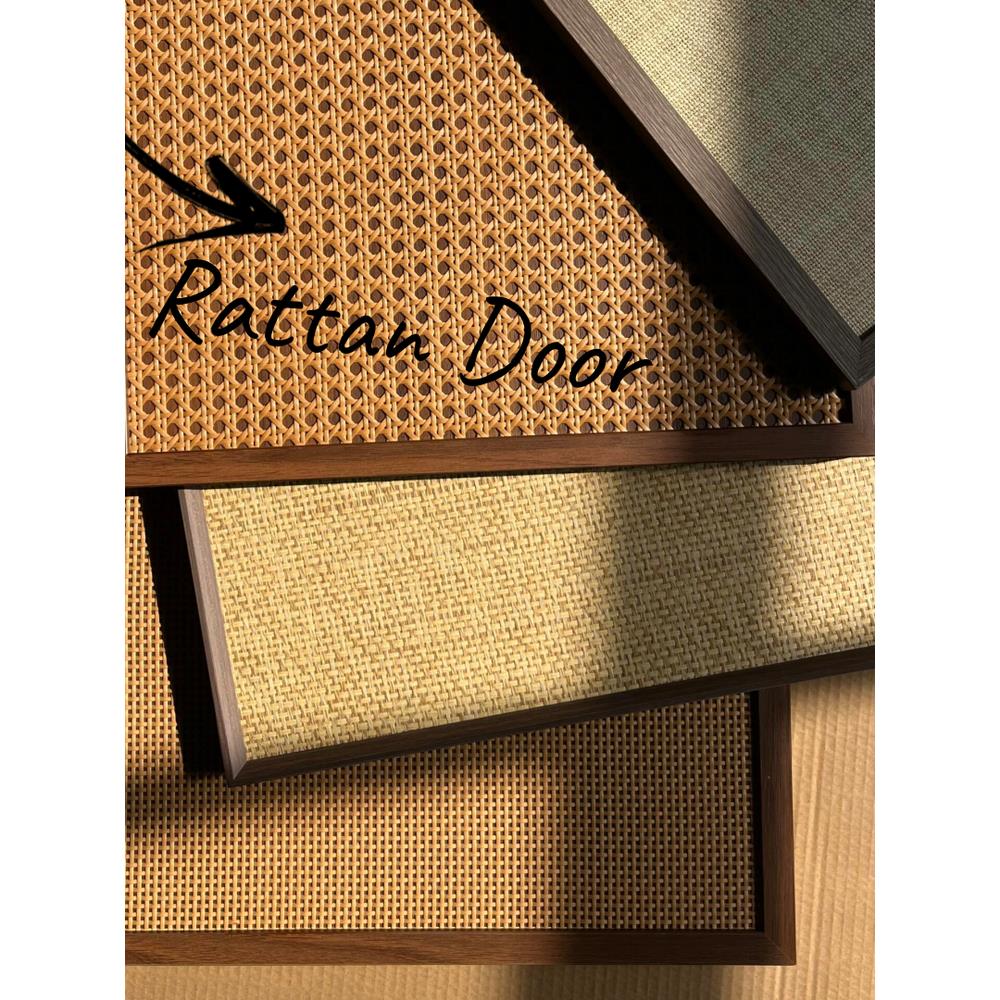 定制橱柜门自装宋氏美学中古风藤编柜门骨骼门衣柜门折叠门衣柜