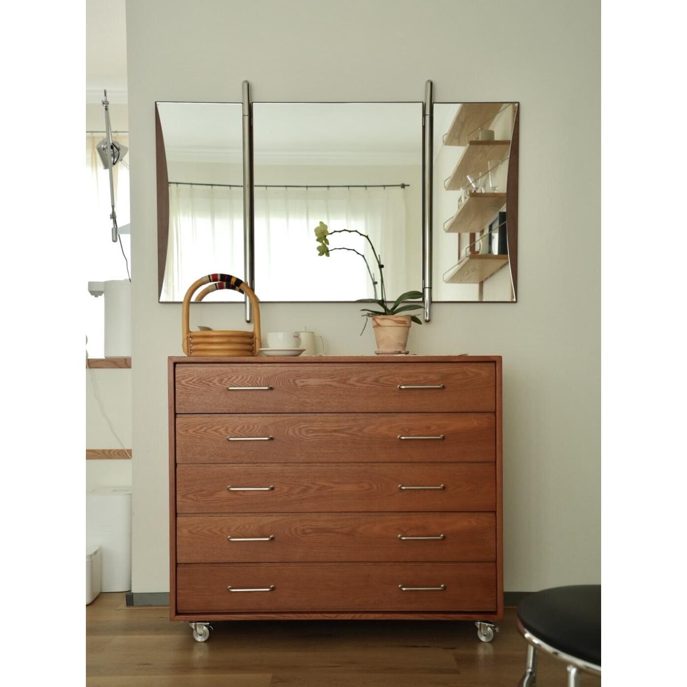 中古风实木五斗柜覆古客厅沙发边柜可移动储物柜卧室床尾收纳柜