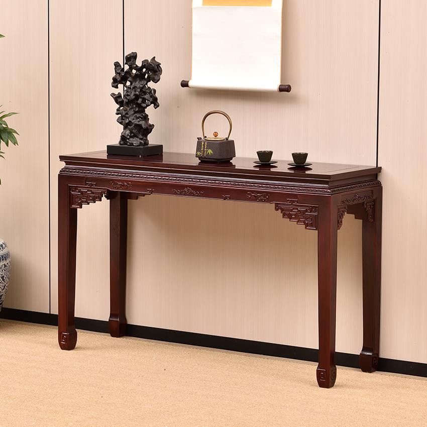 红木条案非洲酸枝木平头案供桌新中式古典实木神台仿古玄关桌案台