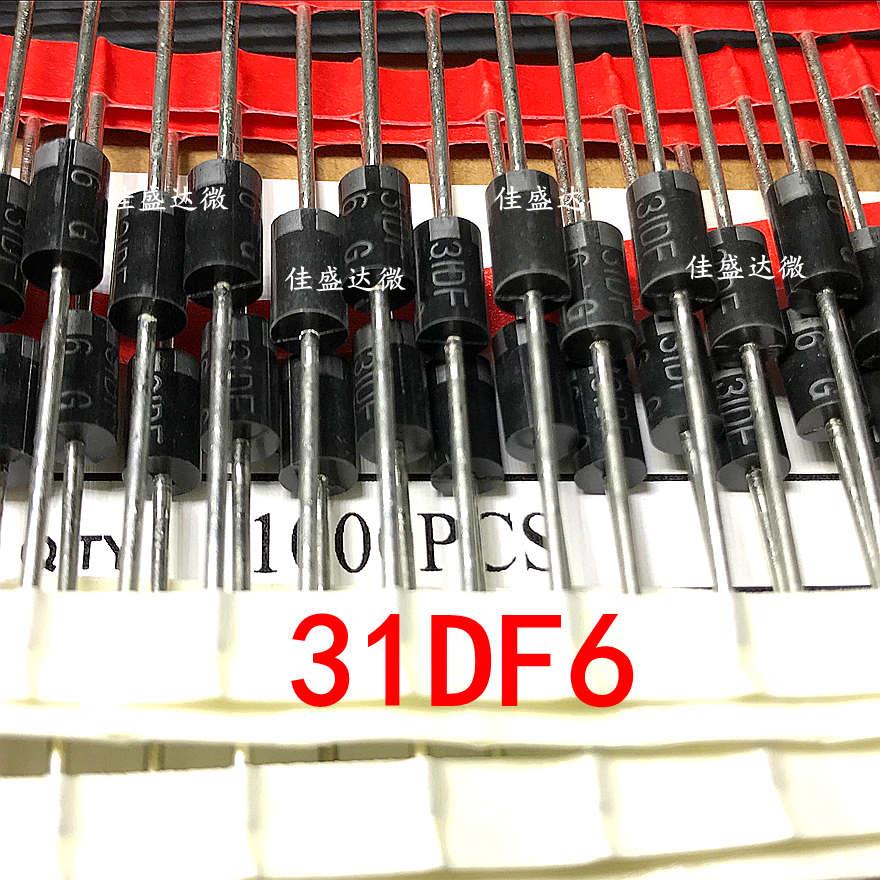 超快恢复直插 31DF1 31DF2 31DF4 31DF6 DO-201AD原装二极管DO-27