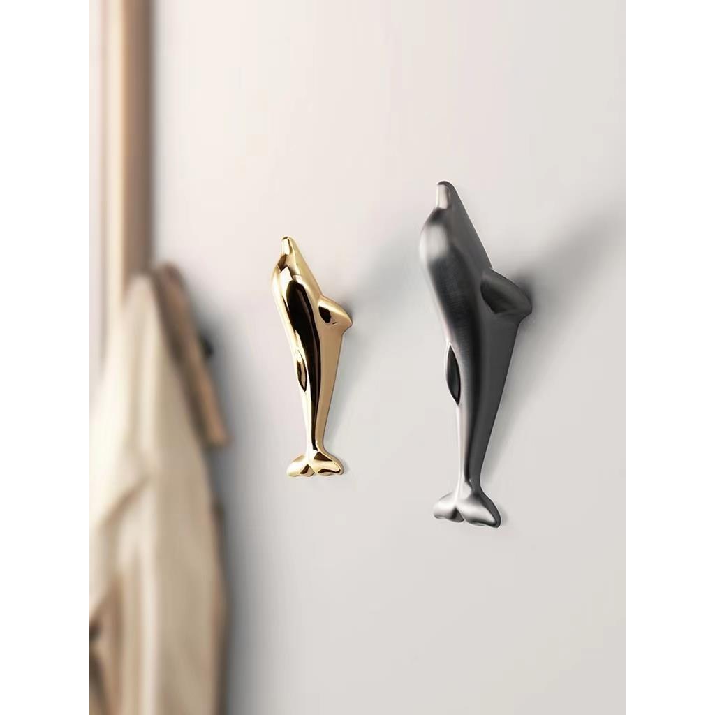 地中海风格小海豚挂钩创意装饰墙上挂钩衣帽挂客厅玄关转角挂衣钩