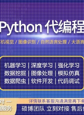 python代编程深度学习机器学习代码接单指导编程跑通调试爬虫抓取
