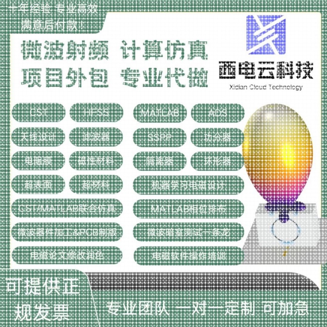CST/HFSS电磁微波代做彷真设计超表面SPP天线铁氧体机器学习
