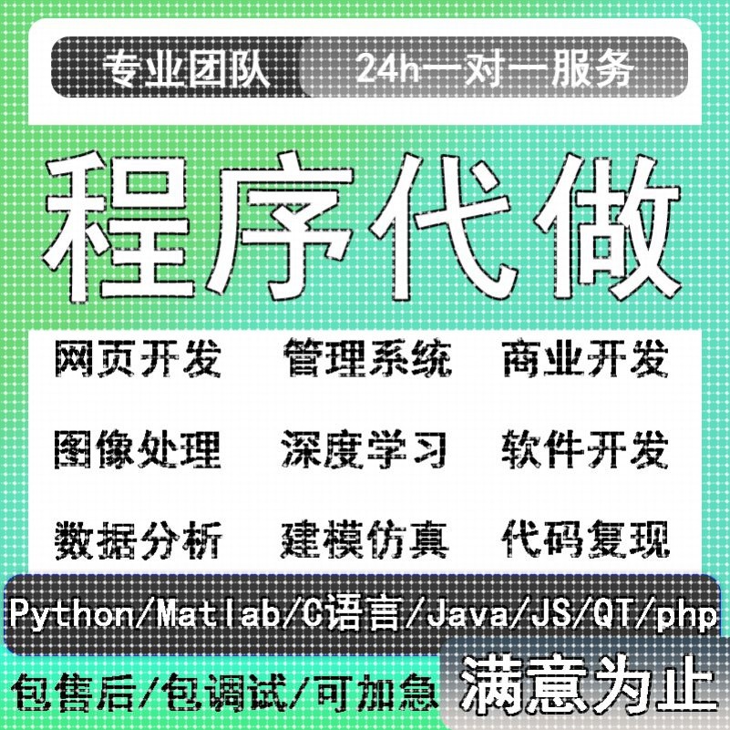 python代编程matlab算法代码定制深度学习javaC#C  程序代写C语言