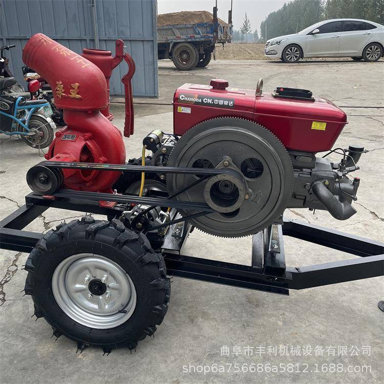 六寸双叶轮水泵移动拖车款柴油水泵工程排水农田灌溉自吸泵
