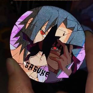 火影忍者反光吧唧破碎感徽章鸣人宇智波佐助带土水门动漫周边谷子
