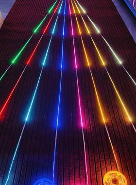 Led流水流星追逐灯，24V婚礼礼堂标志单色冰蓝色追逐酒吧氛围灯