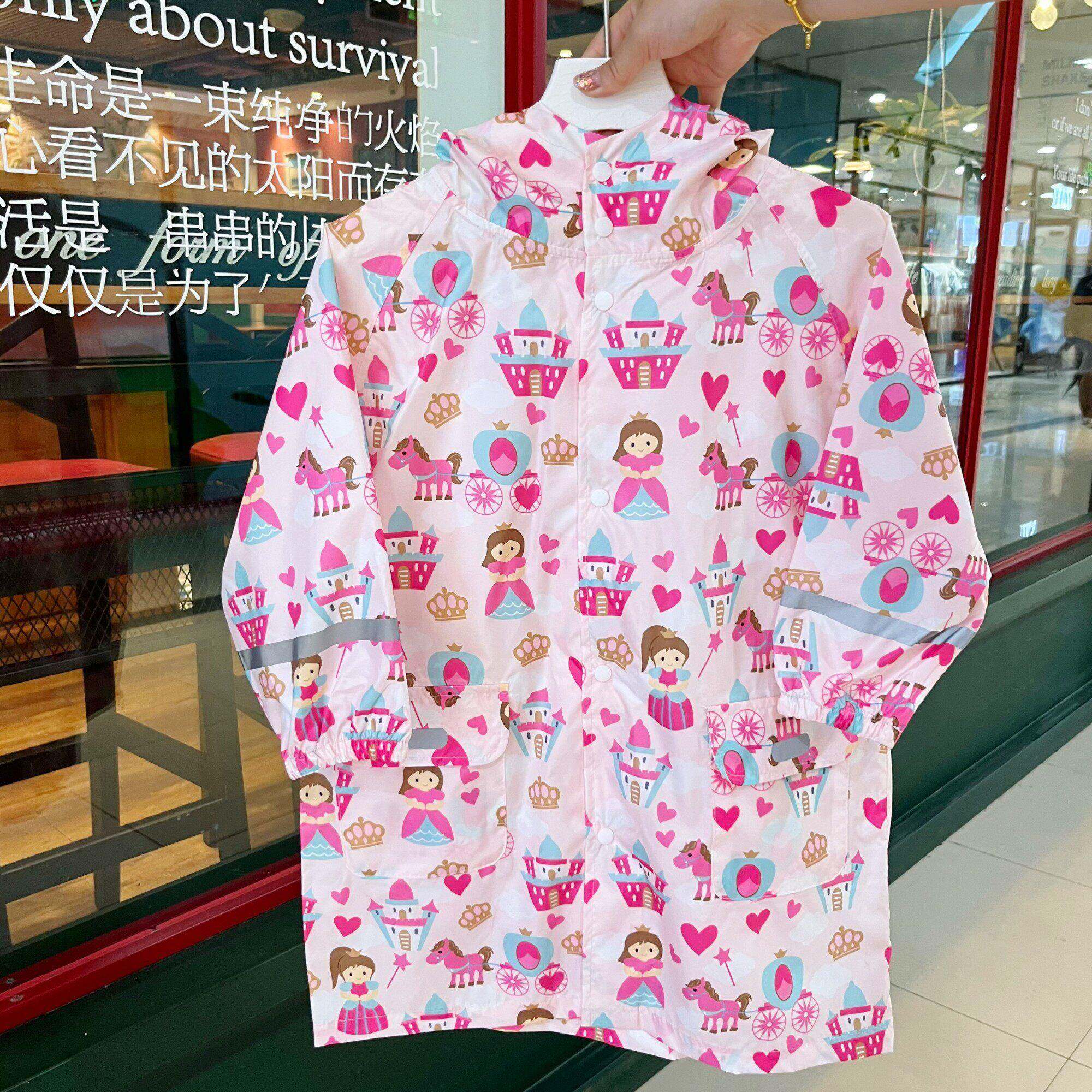 2026出口学生大帽檐男童女童加长上学专用透气舒适书包位儿童雨衣