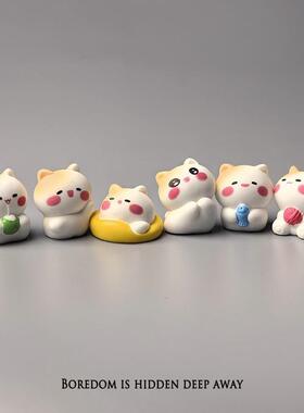 无聊瞭摆一堆趣味猫陪你上班治愈系情绪稳定桌面装饰品解压摆件