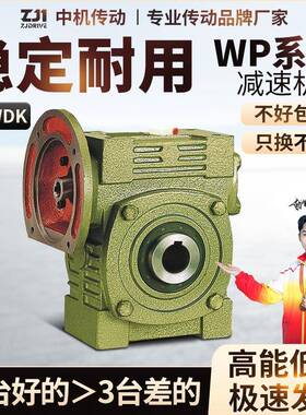 WPWDK70 80 100蜗轮蜗杆减速机铁壳立式带法兰减速齿轮箱变速器