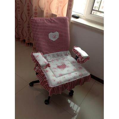 包邮纯棉布艺定做椅背坐垫田园碎花红色电脑椅子套酒店套装餐椅