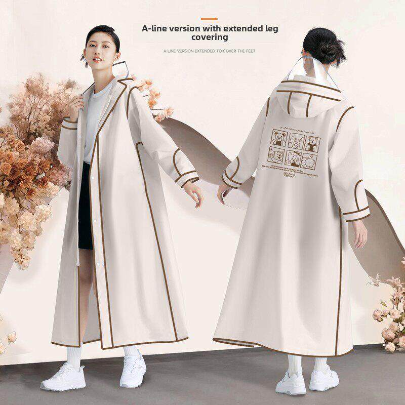 成人外穿电瓶车雨衣单人女式长全身大雨连件式专用自行车雨披