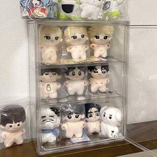 棉花娃娃收纳盒透明娃娃收纳展示架10cm公仔挂件收纳防尘展示盒